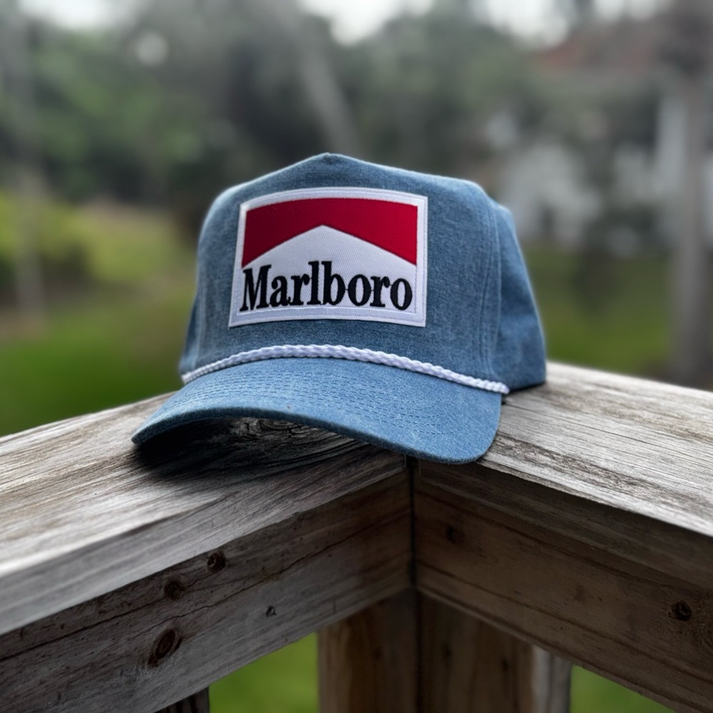 Handcrafted Marlboro Blue Wash Trucker Hat
